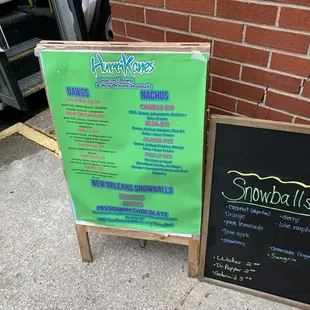 menu and sign