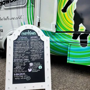 Menu board for Grand Opening