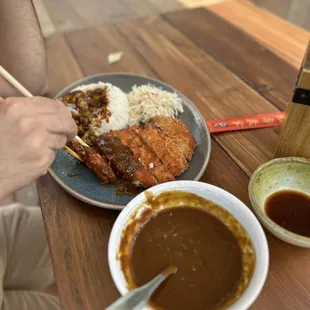 a person eating a meal