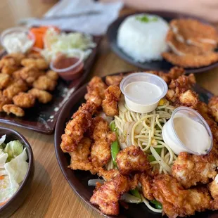 Fried Calamari Ika Furai , pork Tonkatsu  Curry, Chicken Pasta