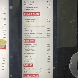 Menu in Drive thru.