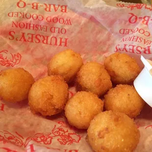 Hush Puppies...warm, sweet and a hint of onion.