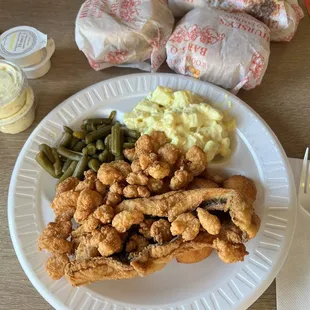 Flounder and Shrimp Combination Platter