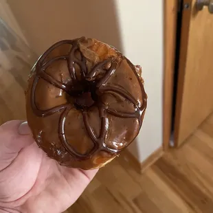 The bought today but somehow stale salted caramel doughnut