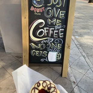 Red Velvet Cream Cheese and sign outside