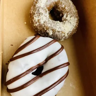 Red Velvet and Vanilla along with Blueberry Donut