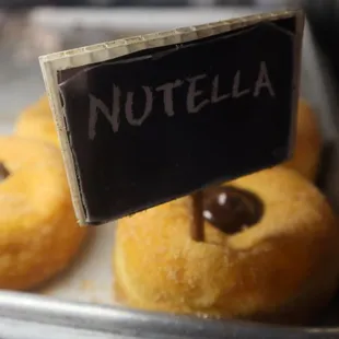a sign that says nutella