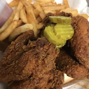 fried chicken and french fries