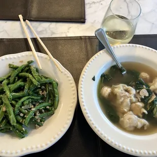 War won ton andFamous String Beans with pork.