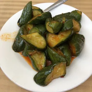 Lightly SPICY CHILLED CUCUMBER, definitely a great choice on a hot day.