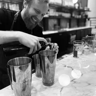 Lighthearted and fun as he prepared our cocktails-- the bartender tonight obviously loved and takes care in his craft!