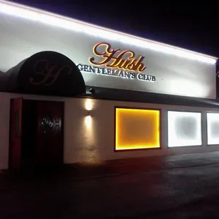 Club Hush at night.