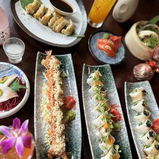 sushi, food, sashimi, sushi and sashimi