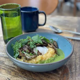 Grits served dairy free. What a pretty dish to be able to produce even with a modification! Thanks chef!