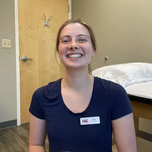 This is Olivia.  Her bubbly attitude and quirky personality make my visits so much fun.  She goes over the top to make me feel comfortable!