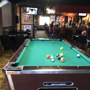 Nice pool table, played a few games