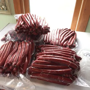 a bunch of sausages wrapped in plastic