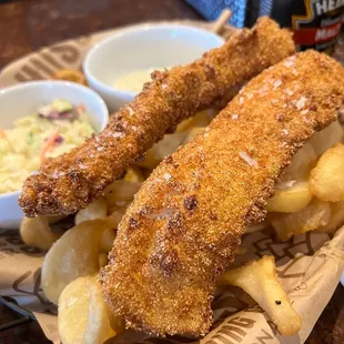 Walleye fish and chips - aka sidewinder fries!