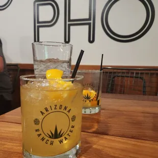 a glass of lemonade