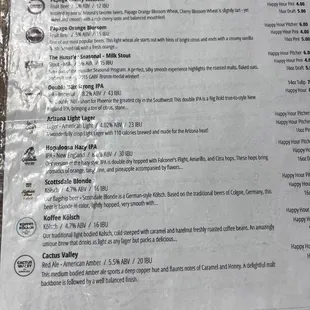 Beer list.