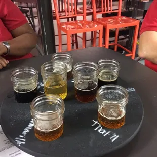 Sampler wheel of Huss brews.....lazy Susan style