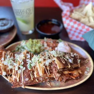 Cheesy Birria Crunch Quesadilla