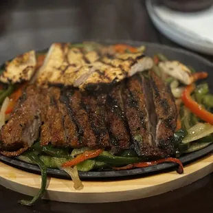 Steak and chicken fajita