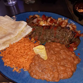 Cheesy Potato & Chorizo Enchiladas