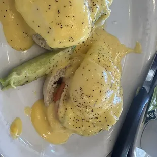 Eggs Benedict after I added pepper.