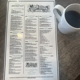 Breakfast menu
