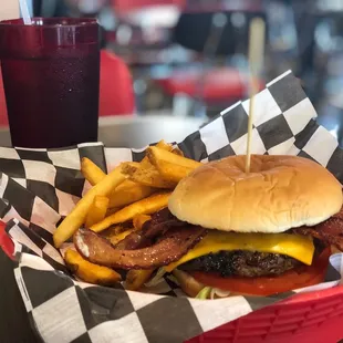 Burger looked great, but was very disappointing in reality! Not served hot &amp; fresh as it should have been.