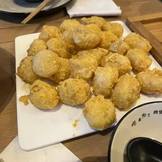 Pumpkin pudding with salted egg yolk