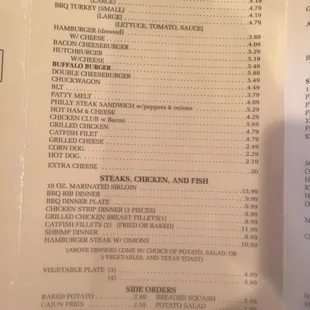 menu