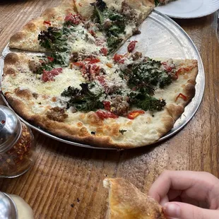 Kale and Fennel Sausage Pizza