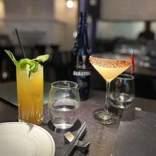 Mock tail and spicy cocktail