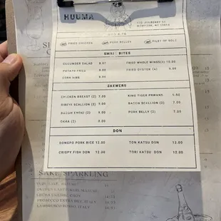 food menu