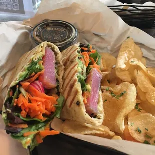 Ahi tuna wrap