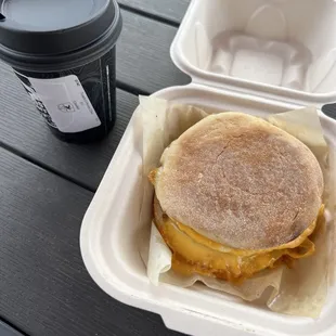 Toasted Honey Chai + Iron Horse Breakfast Sandwich