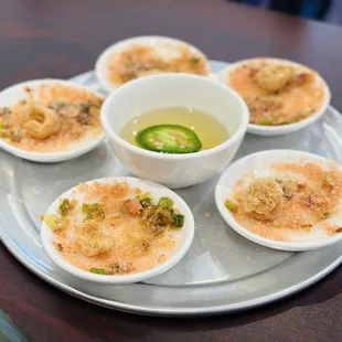 a variety of appetizers on a plate