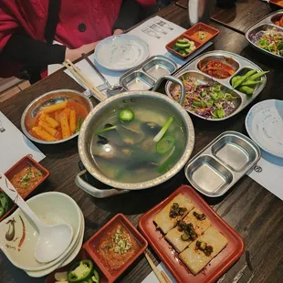 a table full of food