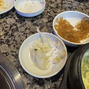 potato salad with plastic pieces in it