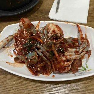 Marinated spicy crabs.