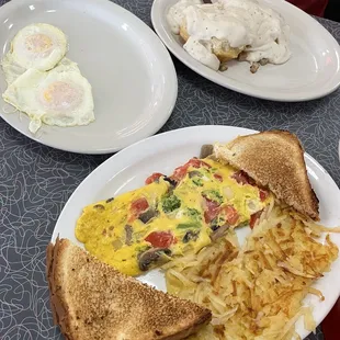 Sausage and biscuits Garden omlette