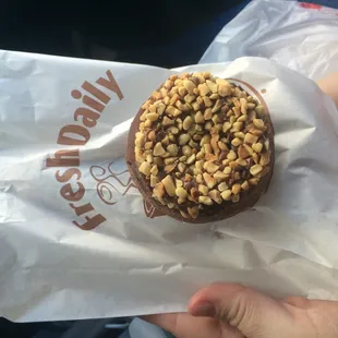 She was out but went in the back and made one real quick for us! Devils food with chocolate and nuts