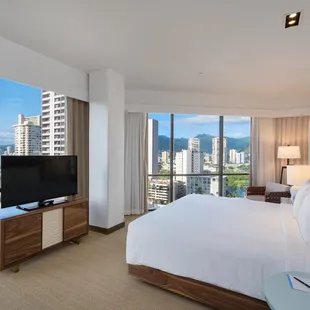 King suite with city view.