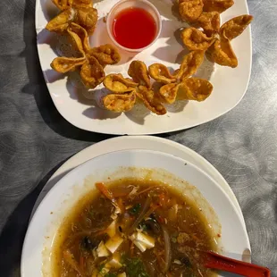 Crab Rangoon &amp; Hot and Sour soup