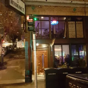 a street corner at night