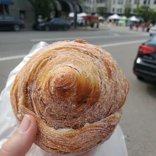 Peach jam cruffin