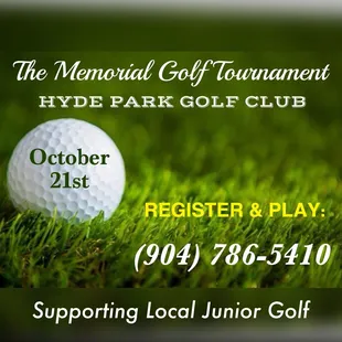 Annual Memorial Golf Tournament 2017 Supporting Jacksonville Area Junior Golfers - Great Event!