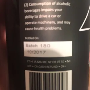 Zaftig BamBaLam, bottle back in 2017.